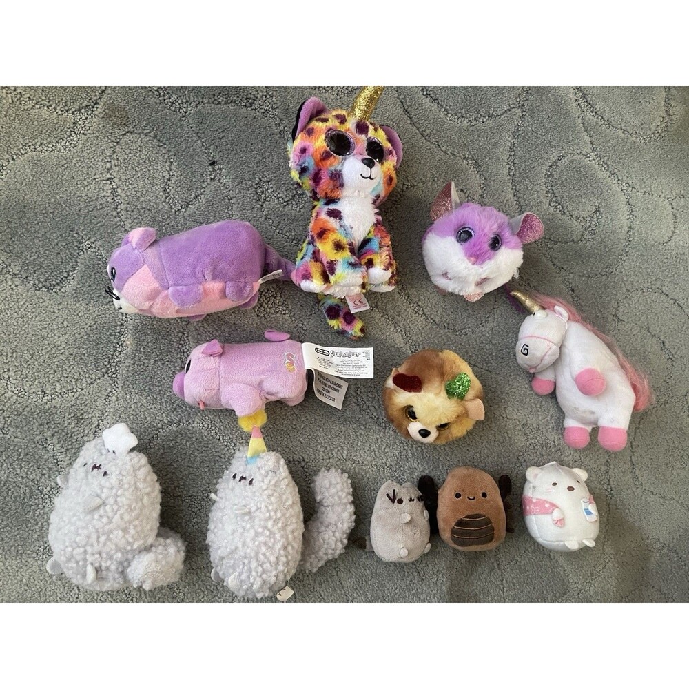 Lot of 11 Plush Gund Pusheen 2” 3” 4” 5” Ty Beanie Baby birthday Sprinklings Etc